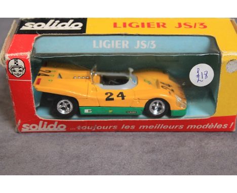 Solido Diecast Model #195 Ligia JS-3 Yellow Racing Number 24 Complete With Box 1972 