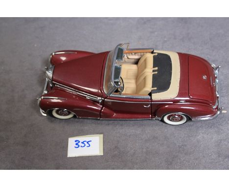 Franklin Mint 1:24 Scale 1957 Mercedes-Benz 300 SC Roadster – Burgundy The Interior Appointments Are Nicely Detailed, As Is T