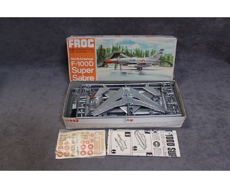 Frog # F280  F-100D Super Sabre 1/72 Scale Model Kit On Sprues And Nicely Painted