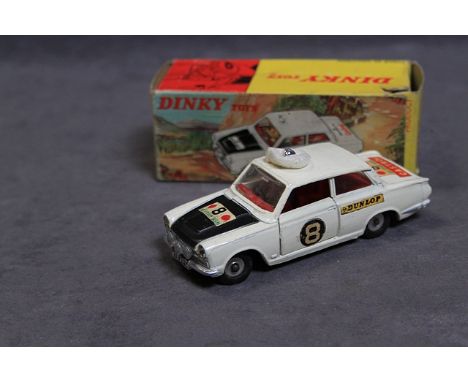 Nr Mint Dinky Diecast #212 Ford Cortina Rally Car In White And Black East African Safari in an excellent firm box (model has 