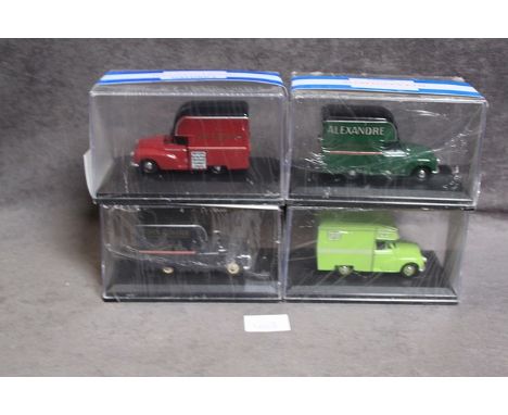 4 x Oxford Roadshow diecast model comprising # MM040 Oxford Diecast John Collier - 1:43 ScalE #MM032 Oxford Diecast Camper Gr