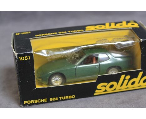 Solido Diecast Model #1051 Porsche 924 Turbo In Green Complete With Box