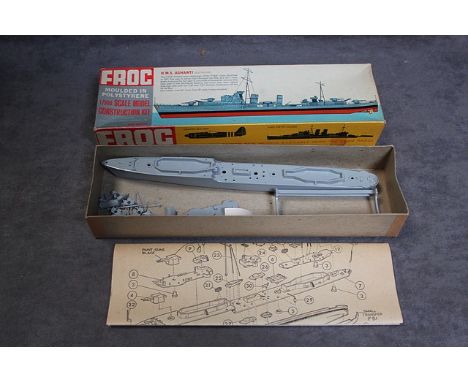 Frog Red Series 1963 Kit #123p HMS Ashanti Destroyer 1/500 Scale Model Kit Partly Constructed