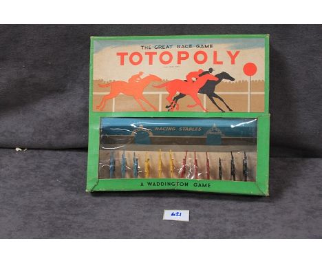 Waddingtons Totopoly (Early Edition With Diecast Horses And Jockeys) Vintage Totopoly The Great Race Board Game Released By W