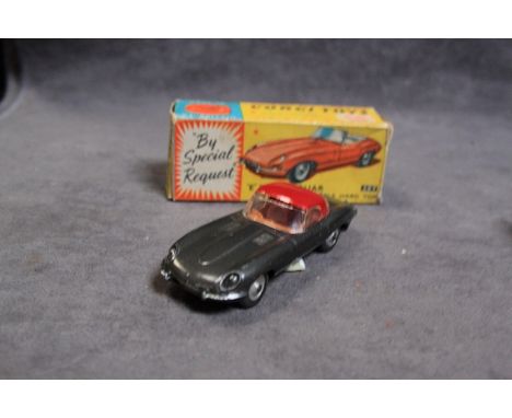 Corgi Diecast #307 E Type Jaguar With Detachable Hard Top Metallic Grey Mint Model Good Box
