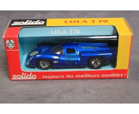 Solido Diecast Model #175 Lola T70 In Blue Complete With  crisp Box