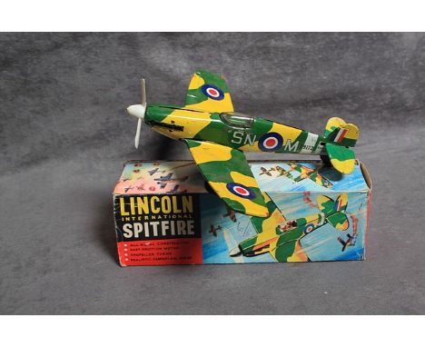 Lincoln Intl Tin Lithograph Spitfire 1960's Friction England Vintage With Original Box The Supermarine Spitfire's good looks,