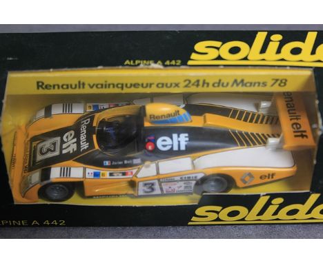 Solido Diecast Model #87 Alpine A442 In Yellow And Black Complete With Box