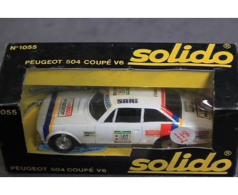 Solido Diecast Model #1055 Peugeot 504 Coupe V6 In White With Box