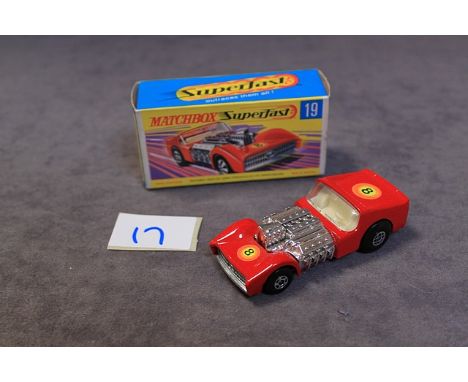 Matchbox Superfast Diecast #19 Road Dragster Red With Number 8 Decal Mint Model Excellent Box