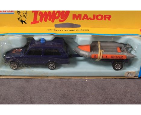 Lone Star Impy Major Diecast RNLI Range Rover With Trailer And Boat In Box (Cellophane Is Damaged)