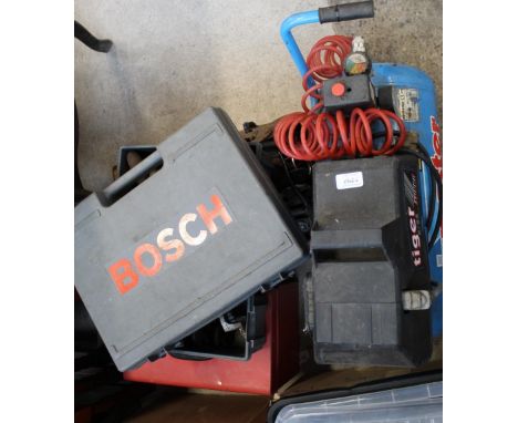 Airmaster Tiger 8/25 compressor, and a large collection of tools 