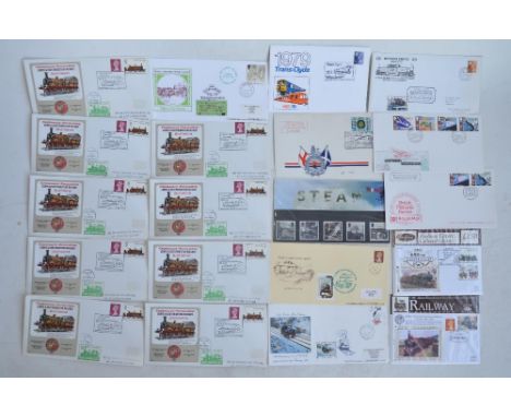 Collection of British Railways stamps, first day and commemorative covers, 2 identical and complete sets of cigarette cards i