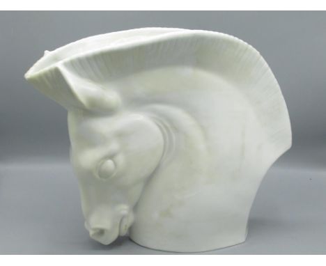 Royal Worcester Porcelain vase modelled as a horse head, H28cm 