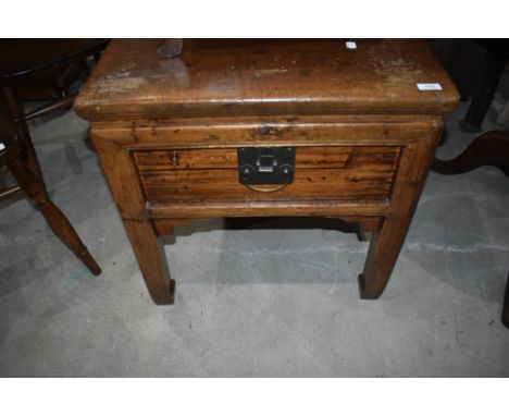 A hardwood side table, possibly Oriental