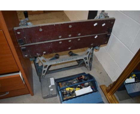 A Black and Decker workmate and selection of tools