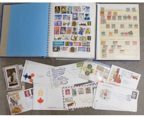 Stamps; first day covers, Malaya and worldwide (two albums and envelope) 