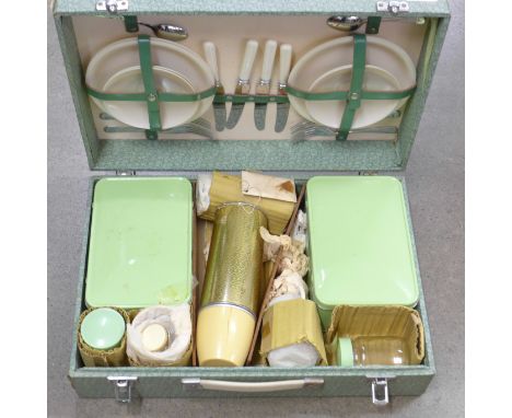 A mid 20th Century picnic hamper 