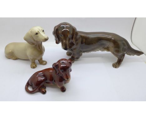 Three models of dachshunds, Goebel, Szeiler and one other 