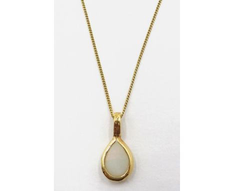 Gold opal pendant necklace hallmarked 9ct Condition Report Click here for further images, condition, auction times & delivery