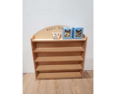 POOHS WALL HANGING ALPHABET SHELF WITH A BOX OF WINNIE THE POOH LETTERS