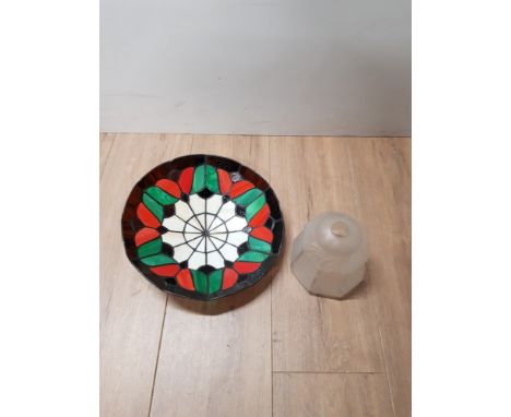 TIFFANY STYLE LIGHT SHADE TOGETHER WITH ONE OTHER
