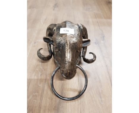 CAST METAL RAMS HEAD DOOR KNOCKER