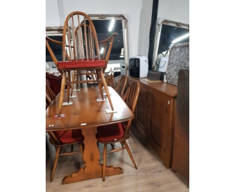 ERCOL GOLDEN DAWN DINING ROOM SUITE TABLE 6 CHAIRS AND SIDEBOARD