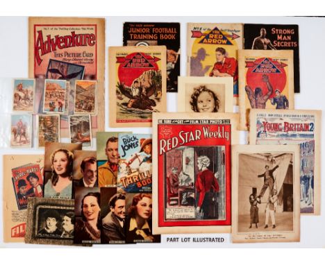 1930s-40s Comics with Free Gifts. Adventure No 61 (1922) with 10 adventure Picture Cards, Boys' Magazine (1924-33) 409 wfg pr