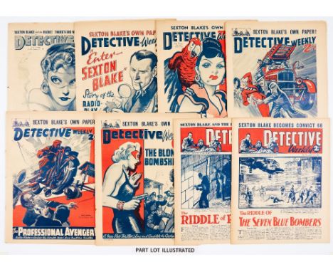 Detective Weekly (1939-40) 307-379. Complete year of 1939 continuing to final issue No 379 due to wartime paper shortages. Fr