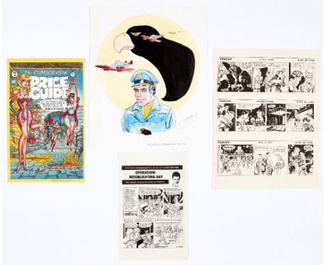 Blackhawk original colour sketch drawn and signed by Bill Ward with The Origin of Bill Ward's Torchy US Army 1943: two pages 