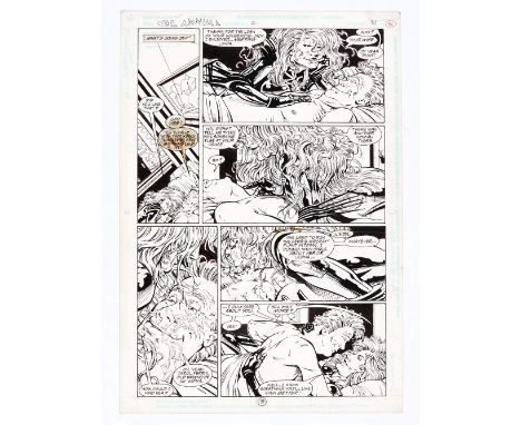 Green Lantern Annual #2 (1993) original pg 31 artwork by Mitch Byrd (pencils) and Dan Davis (inks). Indian ink and overlay on