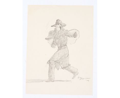 Shadow pencil sketch drawn and signed 'Mike Kaluta 79'. Pencil on paper. 12 x 9½". No Reserve