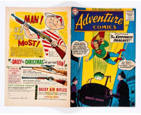 Adventure 256 (1959). Cents copy. Green Arrow origin by Jack Kirby. Two cover edge chips, light tan pages [vg/fn]. No Reserve