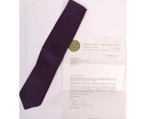 Sir Richard Attenborough (1923-2014) - English Actor, Filmmaker &amp; Author - original owned and work neck tie. The tie bein
