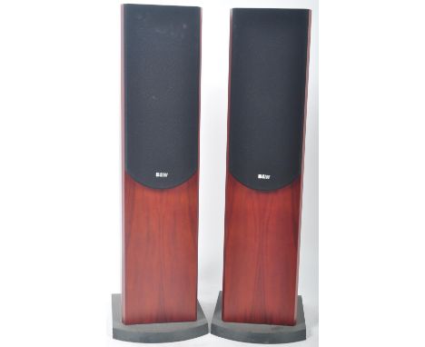 Bowers &amp; Wilkins - Model P4 - A fantastic pair of B&amp;W floor standing loudspeakers of rectangular form having a mahoga