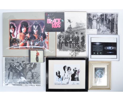 Music Autographs - a collection of assorted music / band related autographs and signed items to include; E-17 (East 17) signe