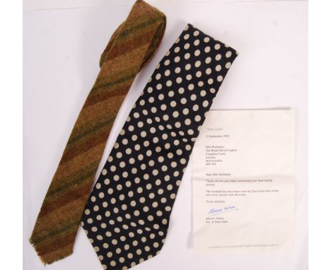 Tom Conti - Scottish Actor &amp; Director - two original neck ties owned and worn by Conti. The first a large polka-dot 'Kipp
