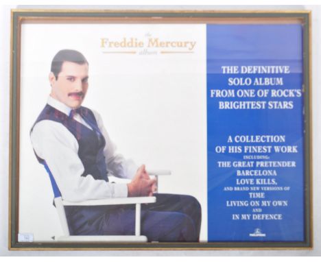 Queen - The Freddie Mercury Album - an original vintage in-store promotional sales poster for Mercury's solo album. The poste