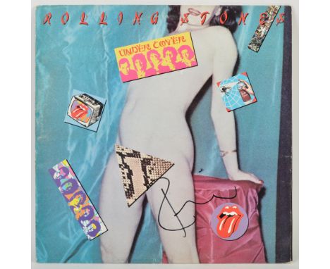 The Rolling Stones - Under Cover - Ronnie Wood (guitarist) - rare autographed vintage vinyl record LP. Signed by Wood in blac