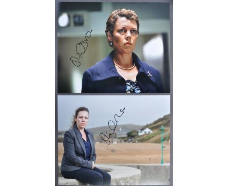 Olivia Coleman - British Actress - two autographed 8x10" colour photographs from Coleman's appearances in Doctor Who and Broa