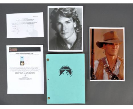 An incredibly rare and unique piece of cinema history - Patrick Swayze's personal reading script for the 1990 film ' Ghost '.
