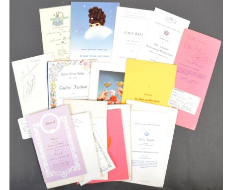 An interesting collection of 1960s / 70s autographed dinner / guest speaker menus - most from Winchmore Hill, London. Each si