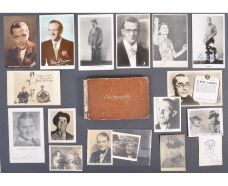 A vintage 1940s WWII wartime English autograph album filled with various signatures from personalities and stars of the time,