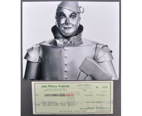 The Wizard Of Oz (1939) - Jack Haley (1897-1979) - Tin Man - a rare original autographed Lake Pillsbury Properties cheque / c