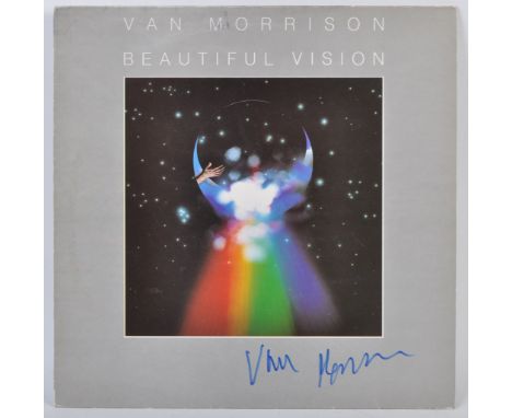 Van Morrison - Beautiful Vision - an extremely rare autographed vinyl record LP cover (LP present) - signed neatly by Morriso