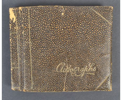 A vintage c1950s autograph album, filled largely with Cricket related autographs and teams, to include; Glamorgan, Leicesters