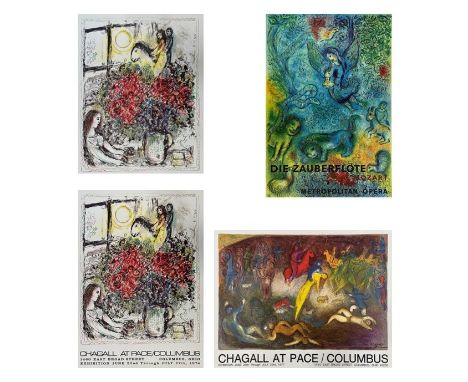 After Marc Chagall (Franco-Russian, 1887-1985) 
Selection of four lithographs comprising: The Magic Flute ( Die Zauberflote )