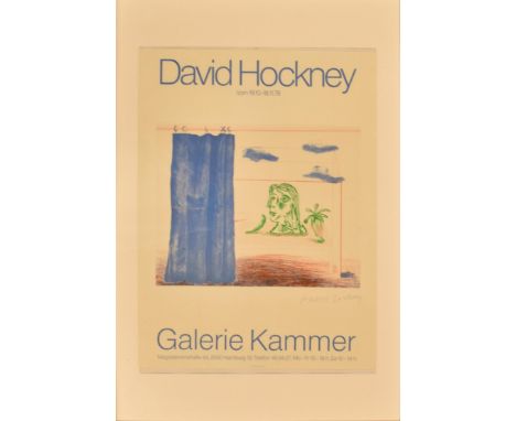 After David Hockney (British, b. 1937)&nbsp;
Galerie Kammer, Hamburg Exhibition Poster, 1980
Published by Florian Boer + Pete