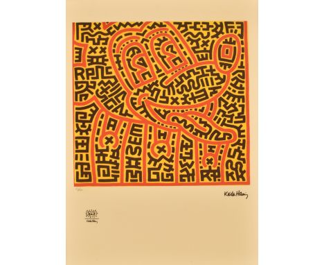 Keith Haring (American 1958-1990)&nbsp;
Untitled, 1983
Lithograph print
Limited edition no 65 of 150
Number and signed by art